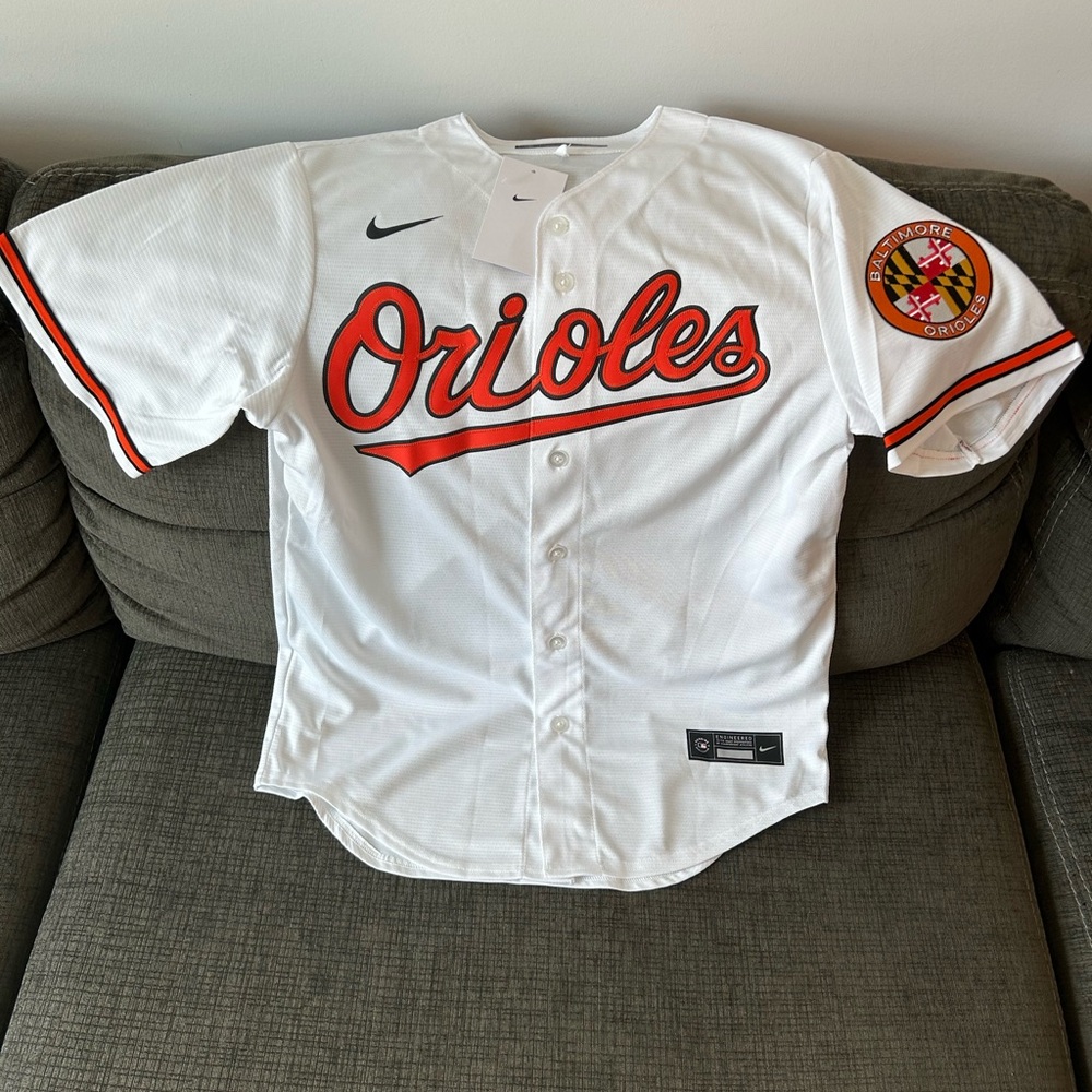 Nike Authentic Baltimore Orioles Baseball White Jersey with Patch Men’s Size: M